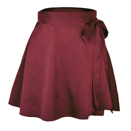 Women's Mini Skirts Wrap Pleated Ruffle Hem A Line Short Skirts