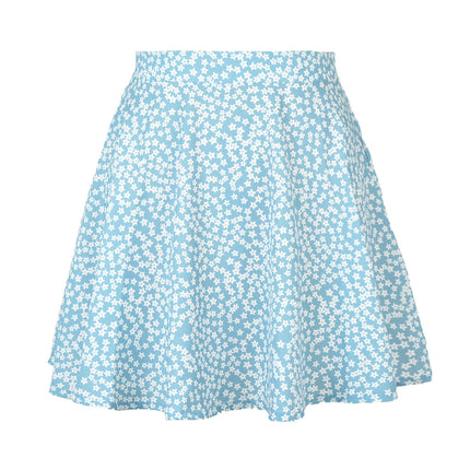 Women's Floral Print High Waist Ruffle Hem A Line Mini Skirt