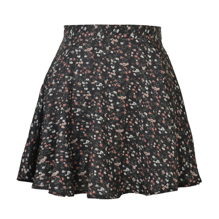 Women's Floral Print High Waist Ruffle Hem A Line Mini Skirt