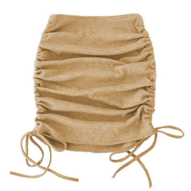 Women's Mini Skirts Wrap Pleated Drawstring High Waist Short Skirts