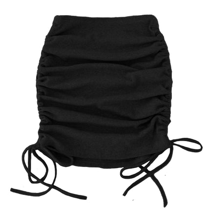 Women's Mini Skirts Wrap Pleated Drawstring High Waist Short Skirts