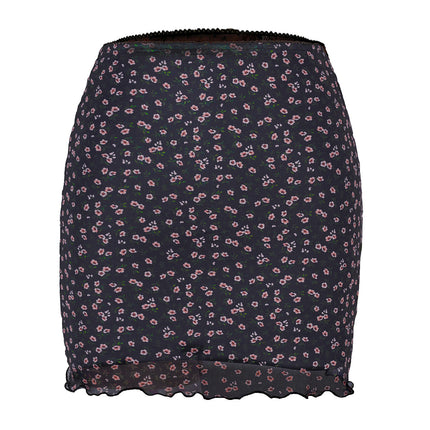 Women's Print High Waist A Line Wrap Mini Short Skirt