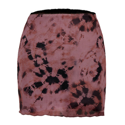 Women's Print High Waist A Line Wrap Mini Short Skirt