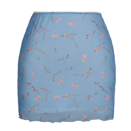 Women's Print High Waist A Line Wrap Mini Short Skirt