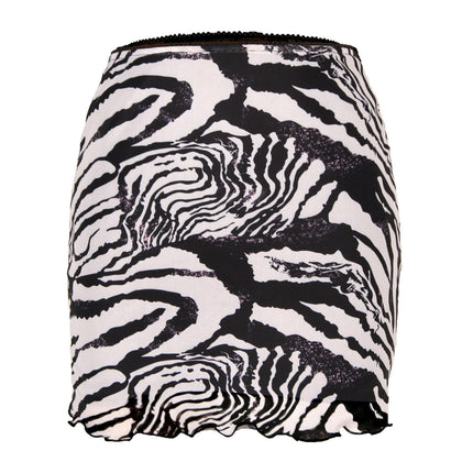 Women's Print High Waist A Line Wrap Mini Short Skirt