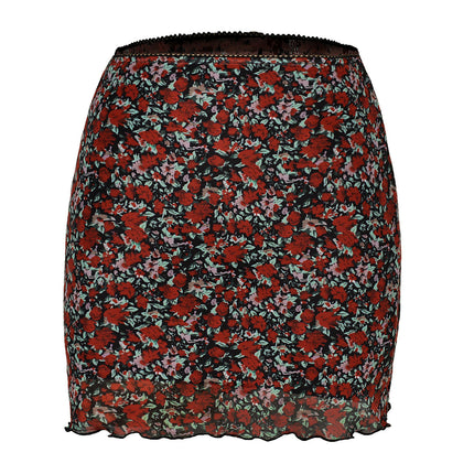 Women's Print High Waist A Line Wrap Mini Short Skirt