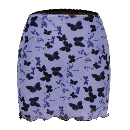 Women's Print High Waist A Line Wrap Mini Short Skirt