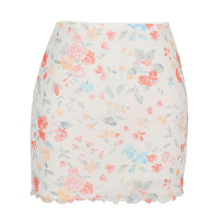 Women's Print High Waist A Line Wrap Mini Short Skirt