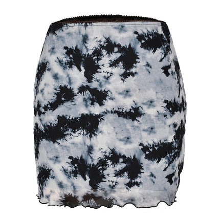 Women's Print High Waist A Line Wrap Mini Short Skirt