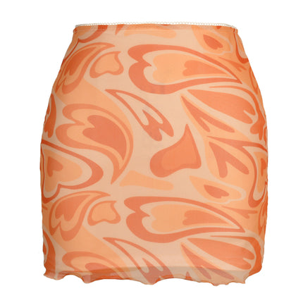 Women's Print High Waist A Line Wrap Mini Short Skirt