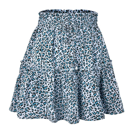 Women's Summer Cute High Waist Ruffle Skirt Print Swing Beach Mini Skirt 1