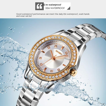 Women's Watches Waterproof Stainless Steel Diamond Wristwatch