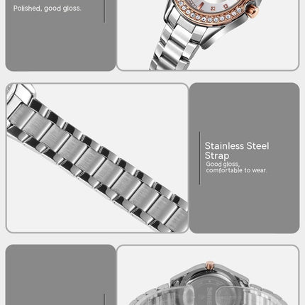 Women's Watches Waterproof Stainless Steel Diamond Wristwatch