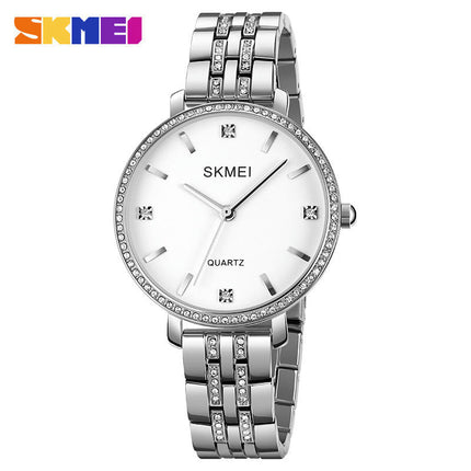 Women's Stainless Steel Band Watches Analog Quartz Diamond Watches