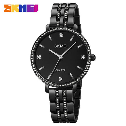 Women's Stainless Steel Band Watches Analog Quartz Diamond Watches