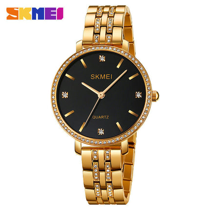 Women's Stainless Steel Band Watches Analog Quartz Diamond Watches