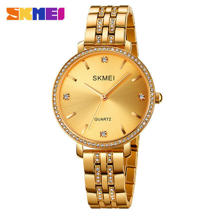 Women's Stainless Steel Band Watches Analog Quartz Diamond Watches