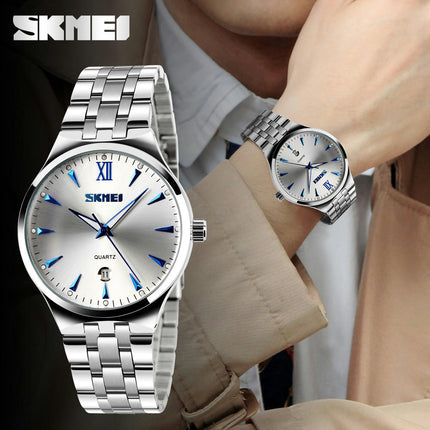 Couple Watch Men and Women Quartz Stainless Steel Strap Waterproof Watches