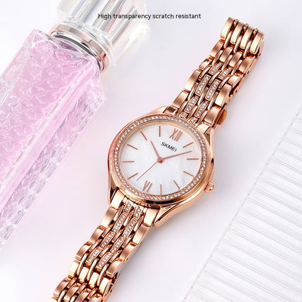 Women's Stainless Steel Luxury Diamond Watches Waterproof Quartz Analog Wrist Watches