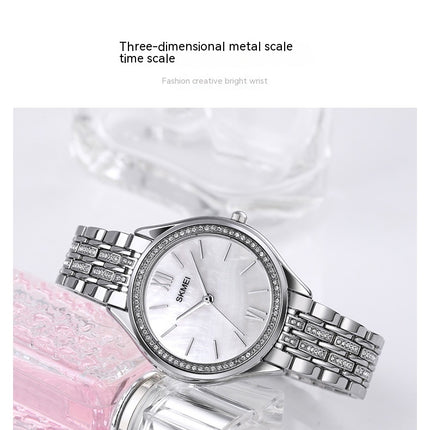 Women's Stainless Steel Luxury Diamond Watches Waterproof Quartz Analog Wrist Watches