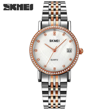 Women's Watch Elegant Diamond Analog Quartz Watch Stainless Steel Waterproof Wristwatch