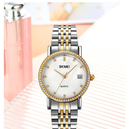 Women's Watch Elegant Diamond Analog Quartz Watch Stainless Steel Waterproof Wristwatch