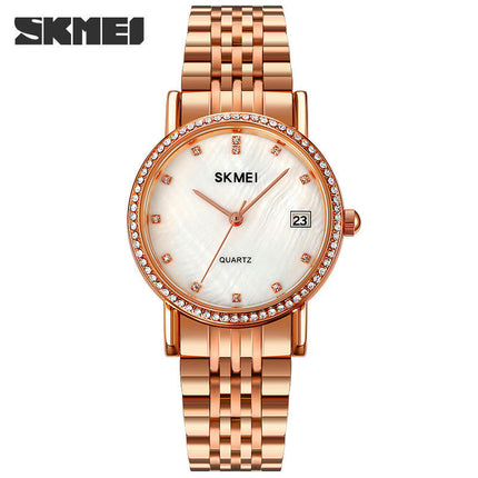 Women's Watch Elegant Diamond Analog Quartz Watch Stainless Steel Waterproof Wristwatch