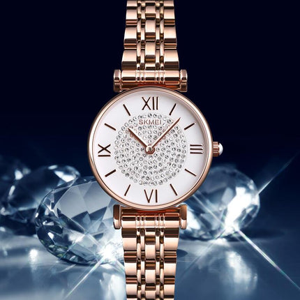 Women's Analog Quartz Diamond Wrist Watch Ladies Stainless Steel Watch