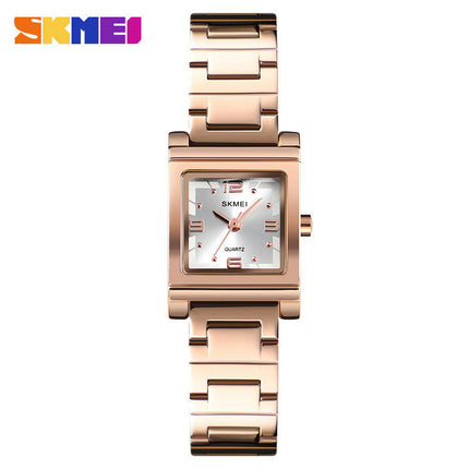 Women Watches Quartz Watch with Stainless Steel Strap Waterproof Square Wristwatch