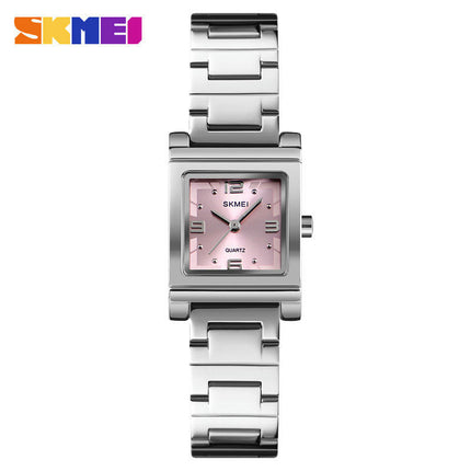 Women Watches Quartz Watch with Stainless Steel Strap Waterproof Square Wristwatch