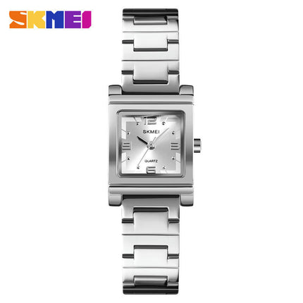 Women Watches Quartz Watch with Stainless Steel Strap Waterproof Square Wristwatch