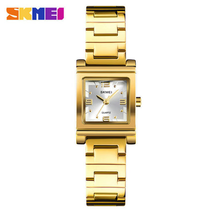 Women Watches Quartz Watch with Stainless Steel Strap Waterproof Square Wristwatch