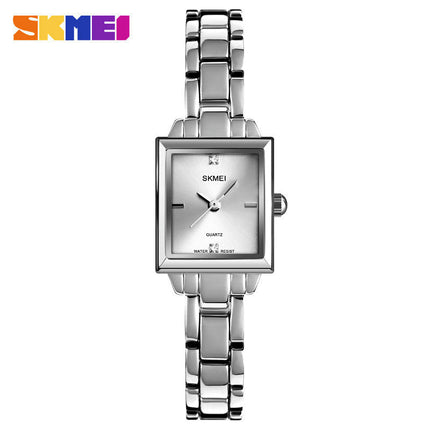 Women's Square Watch, Fashion Diamond Quartz Stainless Steel Watch