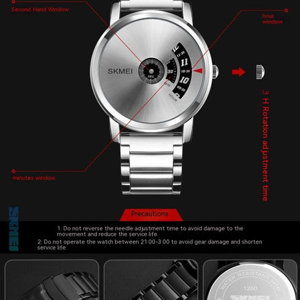 Men's Wrist Watches, Stainless Steel Quartz Waterproof Watches for Men