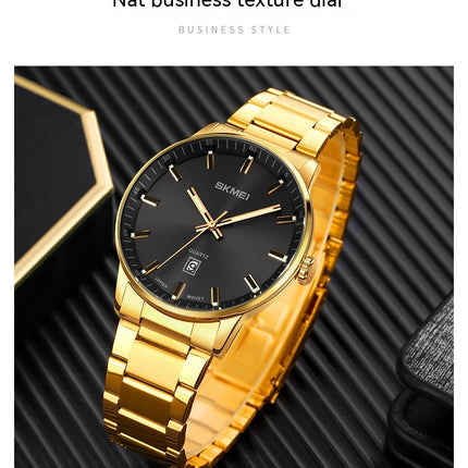 Men's Fashion Wrist Watch Waterproof Analog Quartz Date Watches with Stainless Steel Band