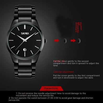 Men's Stainless Steel Watch,Waterproof Analog Quartz Watch with Date