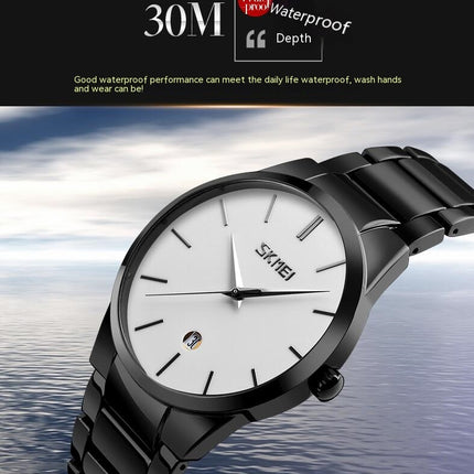 Men's Stainless Steel Watch,Waterproof Analog Quartz Watch with Date