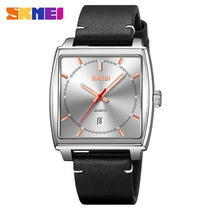 Waterproof Rectangle Watches Leather Strap Business Casual Wrist Watch for Men