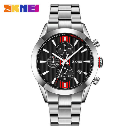 Men's Date Waterproof Chronograph Wristwatches,Stainsteel Steel Band Waterproof Watch