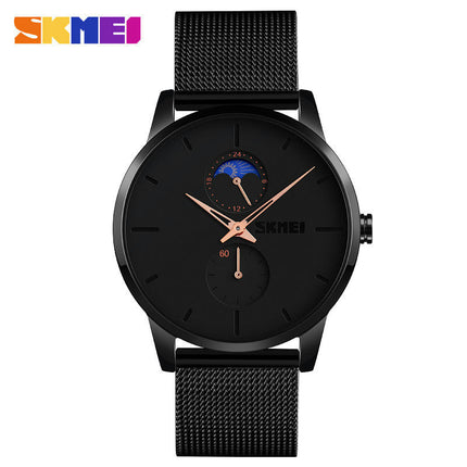 Men's Fashion Wrist Watch Waterproof Analog Quartz Stainless Steel Mesh Band Watch