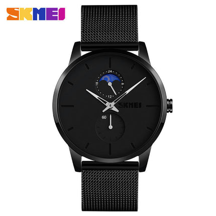 Men's Fashion Wrist Watch Waterproof Analog Quartz Stainless Steel Mesh Band Watch