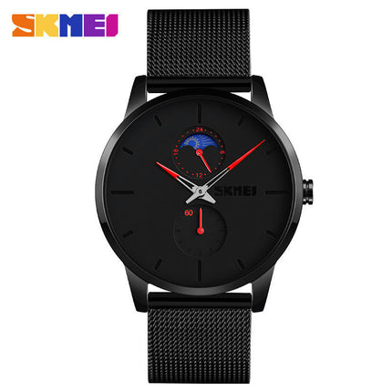 Men's Fashion Wrist Watch Waterproof Analog Quartz Stainless Steel Mesh Band Watch