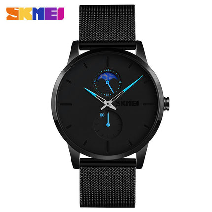 Men's Fashion Wrist Watch Waterproof Analog Quartz Stainless Steel Mesh Band Watch