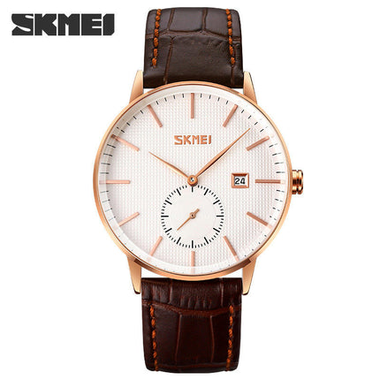 Men's Analog Quartz Watch Calendar Waterproof Leather Strap Watches