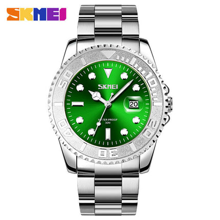 Men's Watches Analog Quartz Calendar Stainless Steel Band Wristwatch