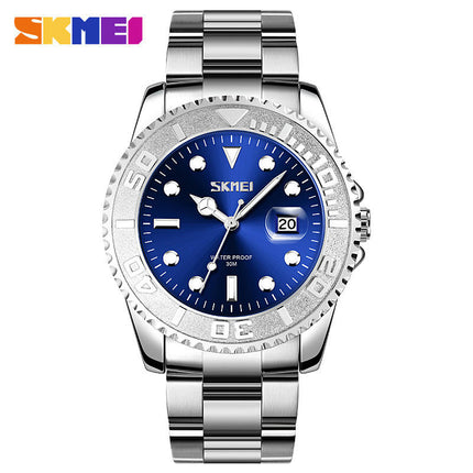 Men's Watches Analog Quartz Calendar Stainless Steel Band Wristwatch