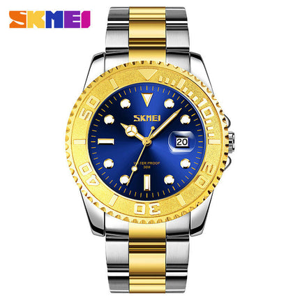 Men's Watches Analog Quartz Calendar Stainless Steel Band Wristwatch