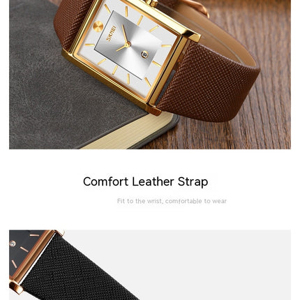 Square Watches for Men,Business Waterproof Men's Watch with Calendar