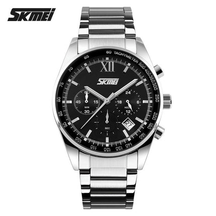 Men's Business Watches Date Waterproof Stainsteel Steel Band Watch