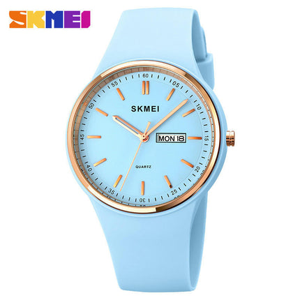 Women's Quartz Watch Date and Day Silicone Strap Waterproof Watches